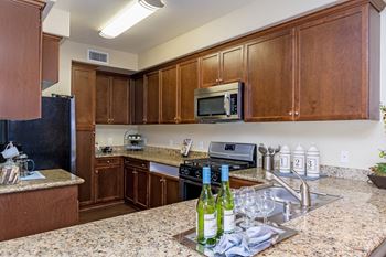 Natural wood cabinets